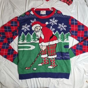 Ugly Christmas Sweater Golfing Santa Size XXXL
